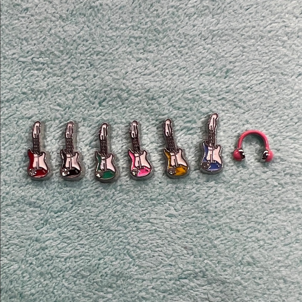 Colorful Guitar Charms Set for Floating Lockets